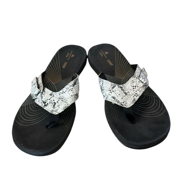 Clarks Cloudsteppers Womens Breeze Sea Snake Thong Adjustable Sandals 9 - Picture 3 of 6
